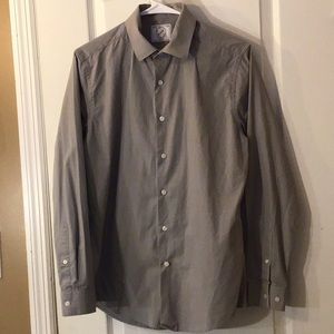 Mens GrayDress Shirt Bespoke 32/33 S 14-14.5 Slim Fit